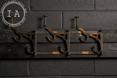 Antique Japanese Copper Wall Mounted Coat Rack