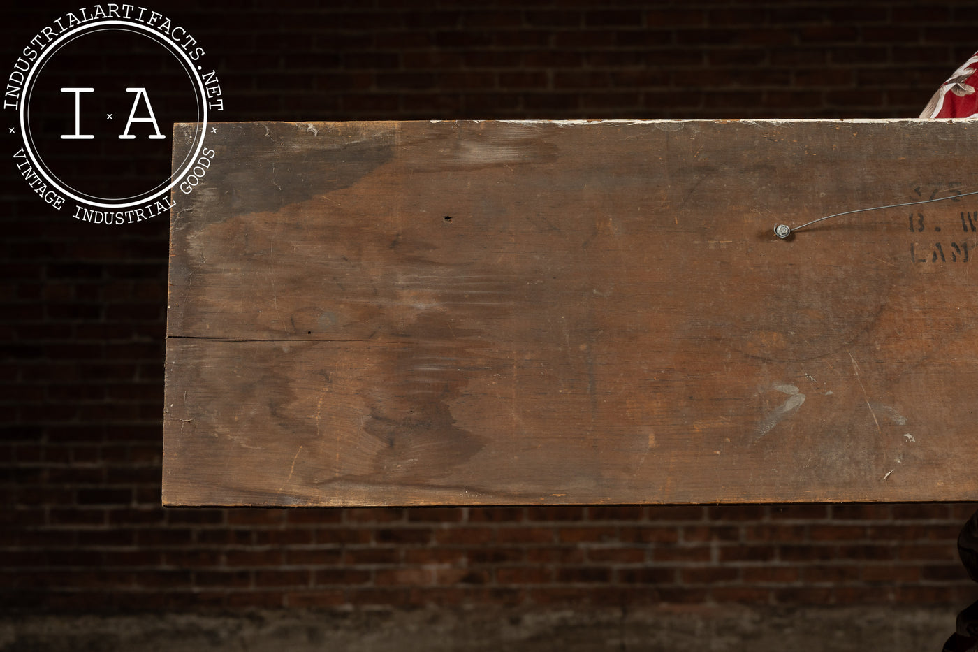 Antique Painted Wooden "Abingdon" Train Depot Station Sign