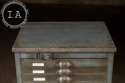 Early 20th Century Oak Typesetter's Cabinet in Gray