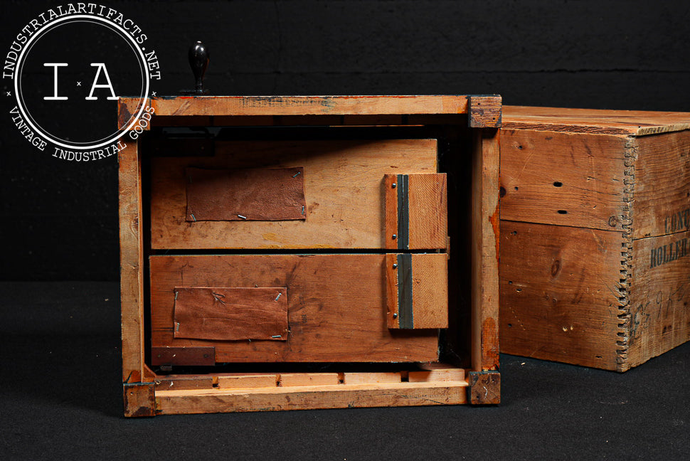 Early Concert Roller Organ with Music Cobs and Crate