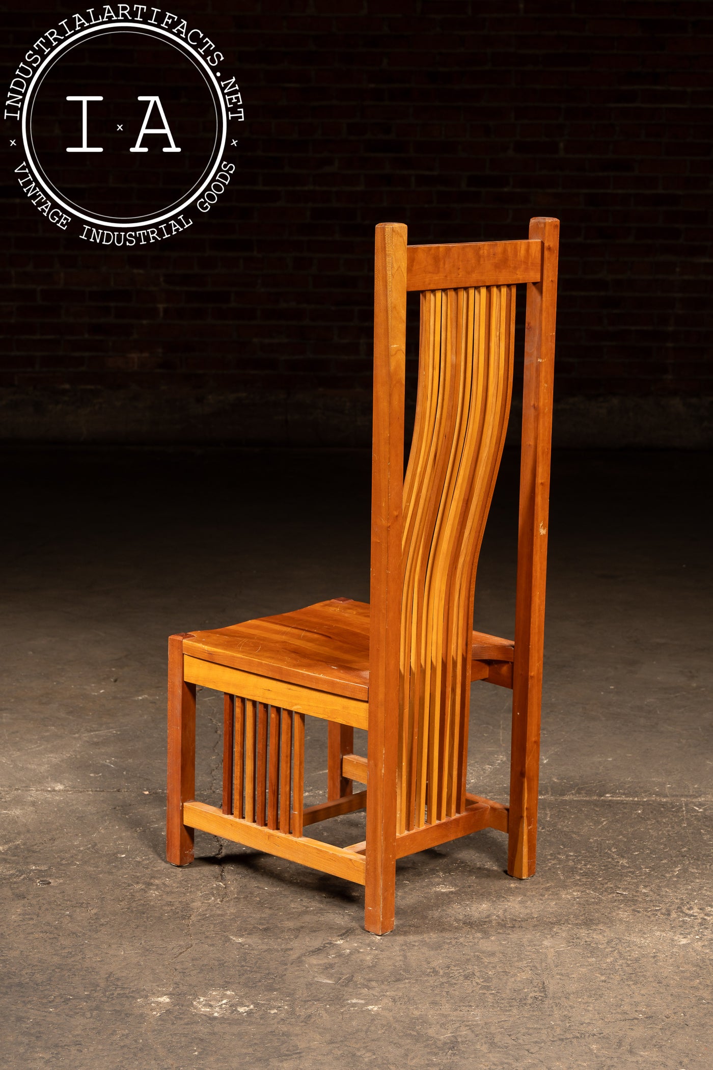 Vintage Frank Lloyd Wright-Inspired High-Back Arts & Crafts Chair