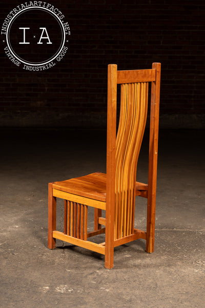 Vintage Frank Lloyd Wright-Inspired High-Back Arts & Crafts Chair