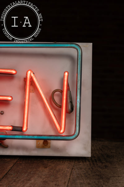Vintage Red-Blue Neon "Open" Retail Sign