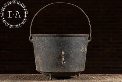 19th-Century Cast Iron Cooking Pot with Bail Handle