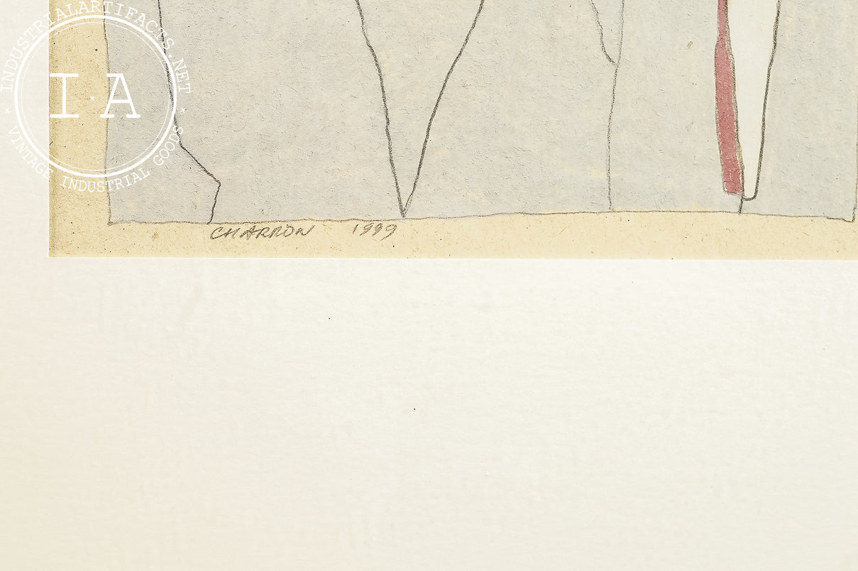 Untitled | Late 20th C. Charron Abstract Illustration, Signed and Dated