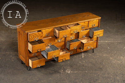 Vintage Oak 24-Drawer Apothecary