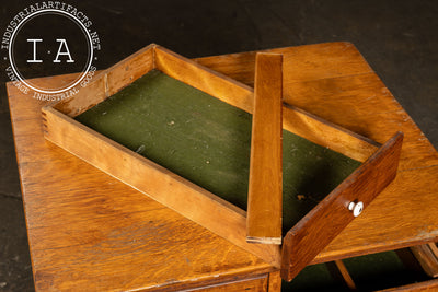Vintage Quarter-Sawn Oak Six Drawer Cabinet on Hairpin Legs