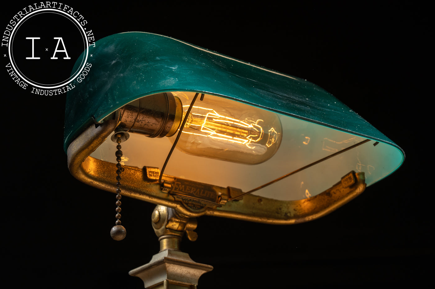 Early 20th Century Emeralite Banker's Lamp