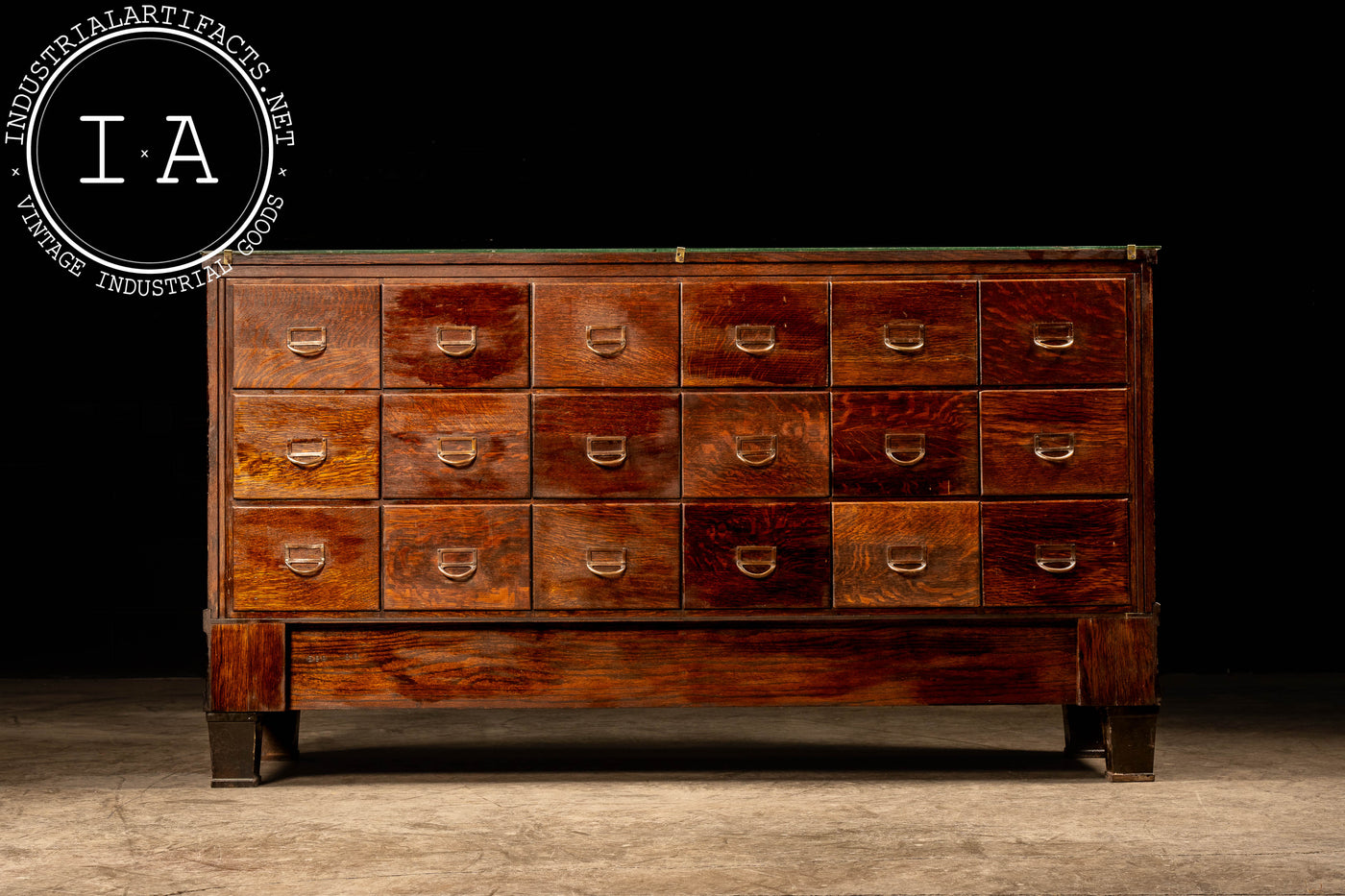 Early Haberdashery Oak and Glass Display Case with Drawers