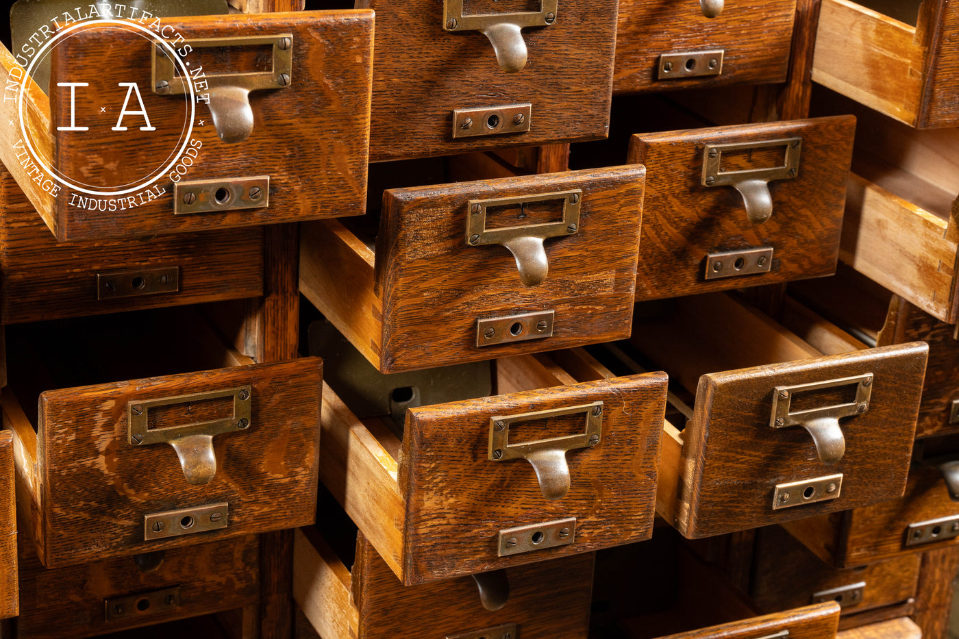 Massive Early 20th Century 187-Drawer Maple Card Catalog