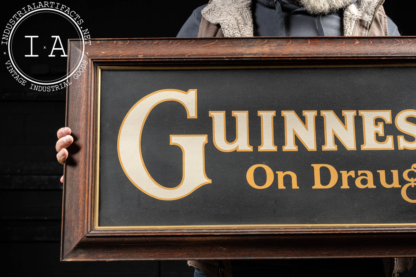 Antique Guinness on Draught Framed Sign