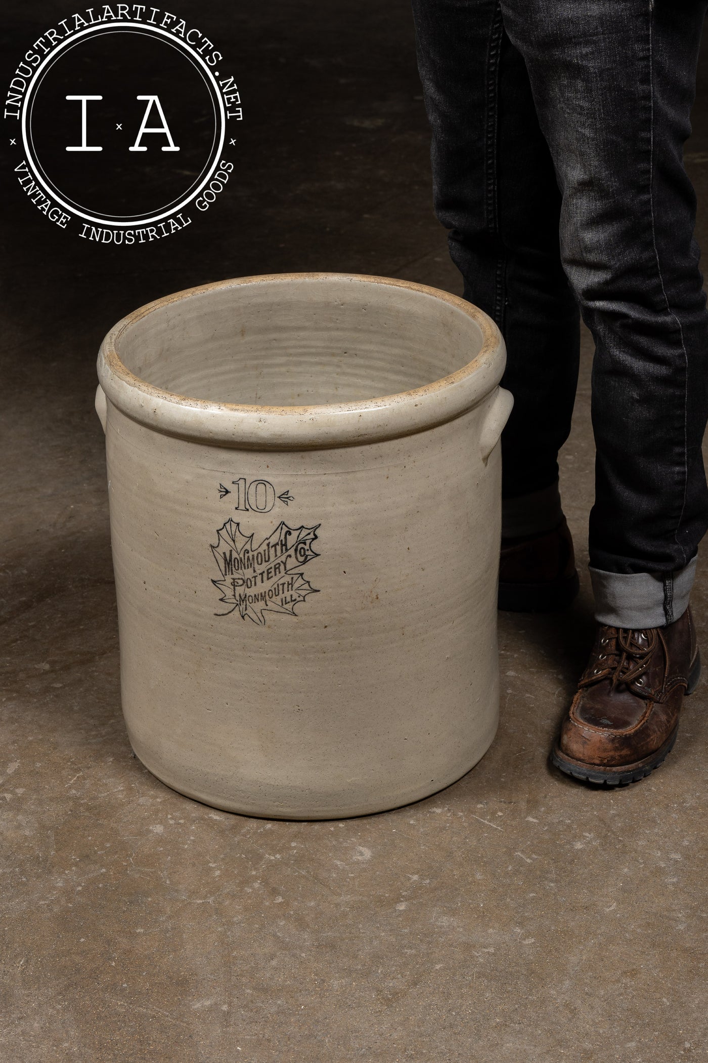 Antique Monmouth Pottery No. 10 Crock