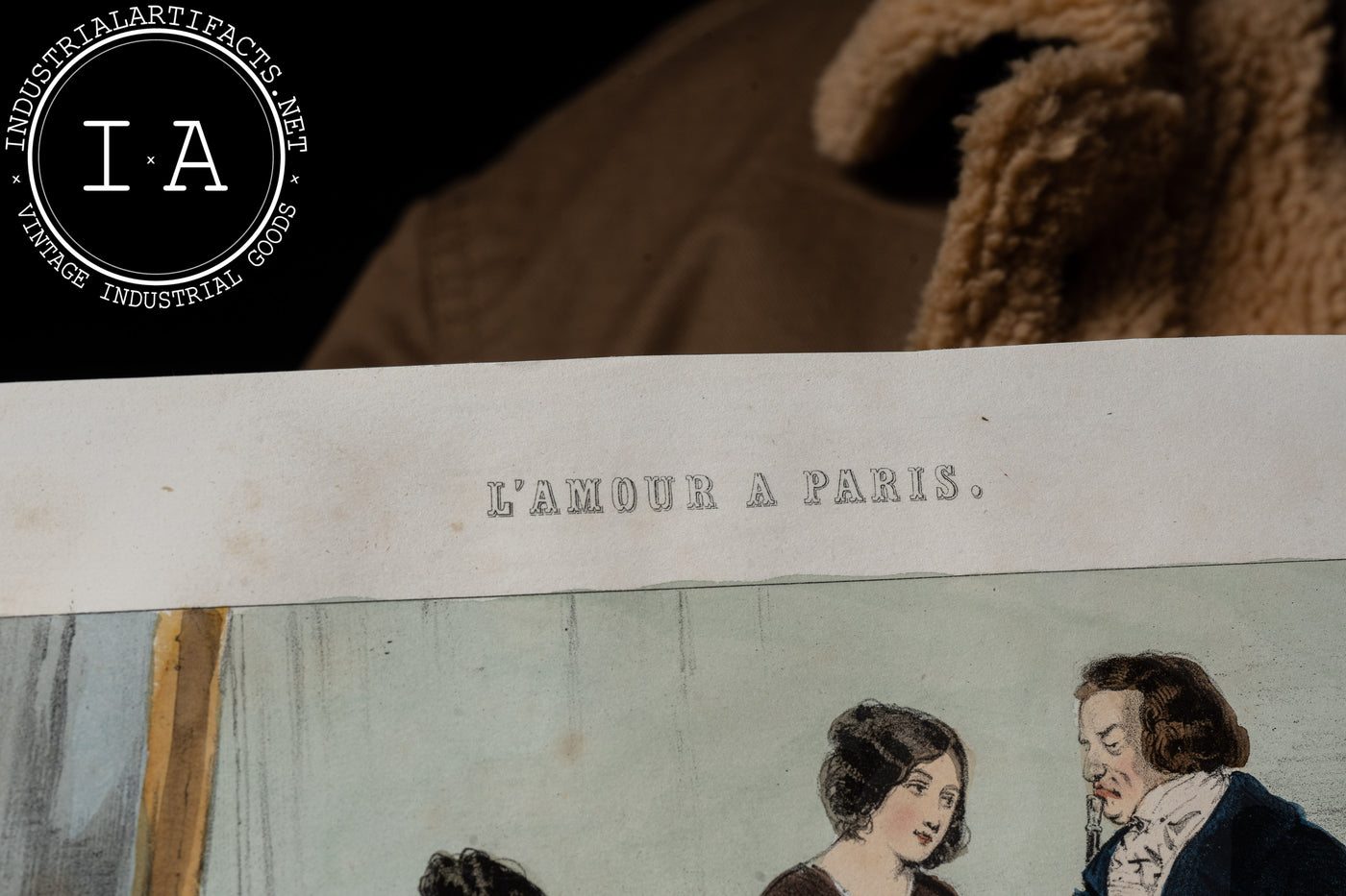 Two 1800s Lithos - L'Amour A Paris, London Party at Pope Joan