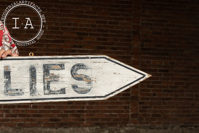 Antique J. & M. Mauzer Painted Wooden Directional Arrow Trade Sign