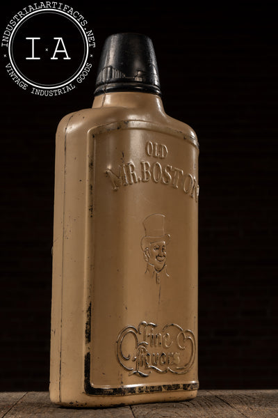 c. 1940s Old Mr. Boston Advertising Bottle Display w. Gilbert 8-Day Clock