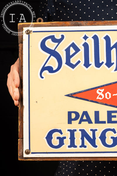 Vintage SSP Seilheimer's Ginger Ale Advertising Sign