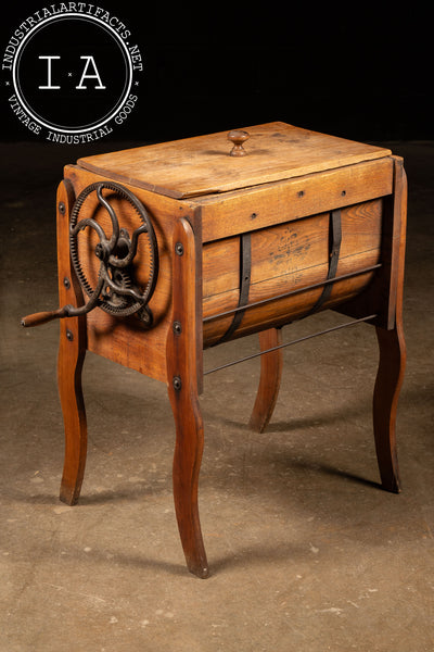 Late 19th Century Self-Standing Wooden Butter Churn