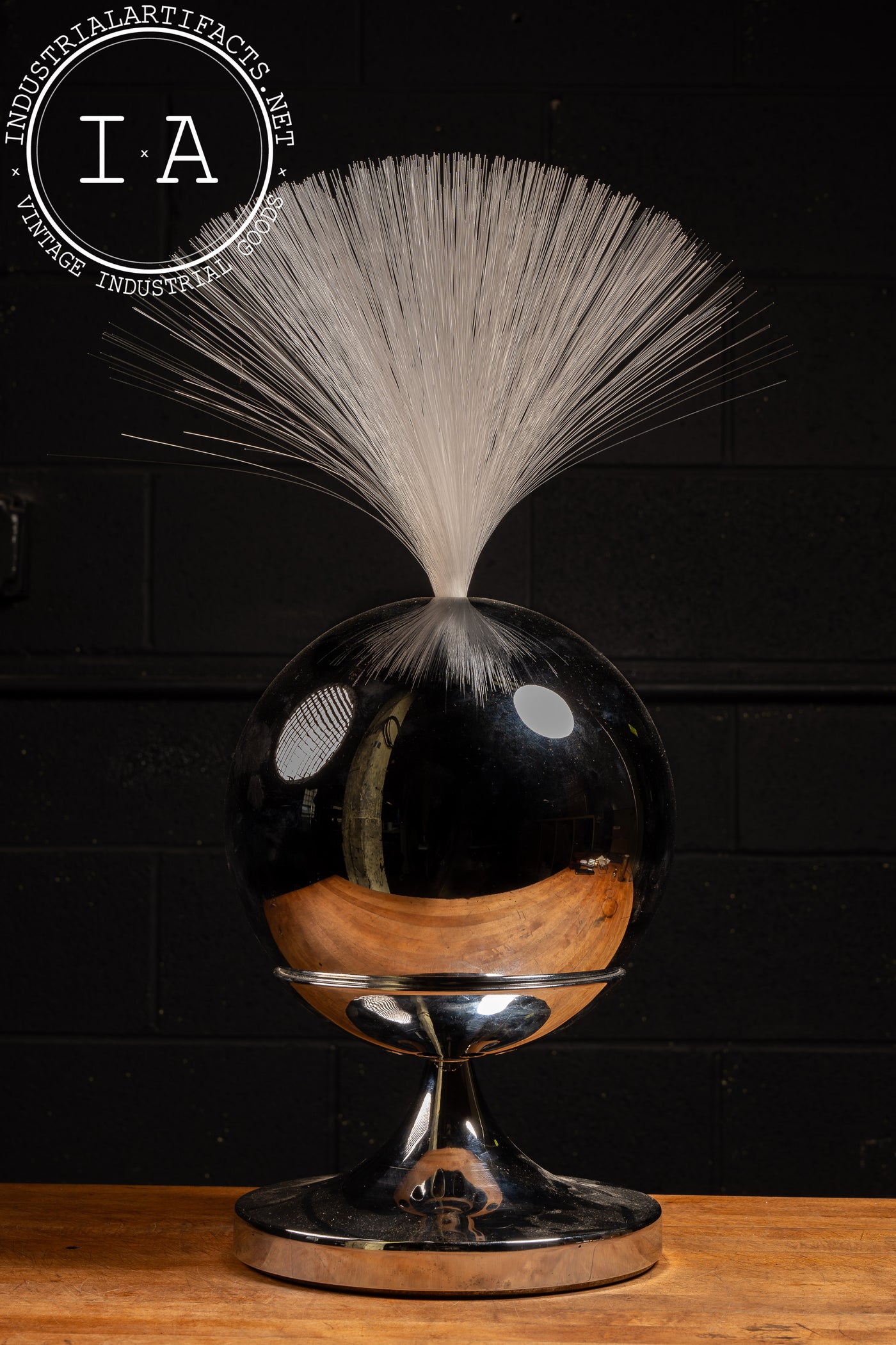 MCM Chrome Globe Fiber Optic Lamp by Fantasia