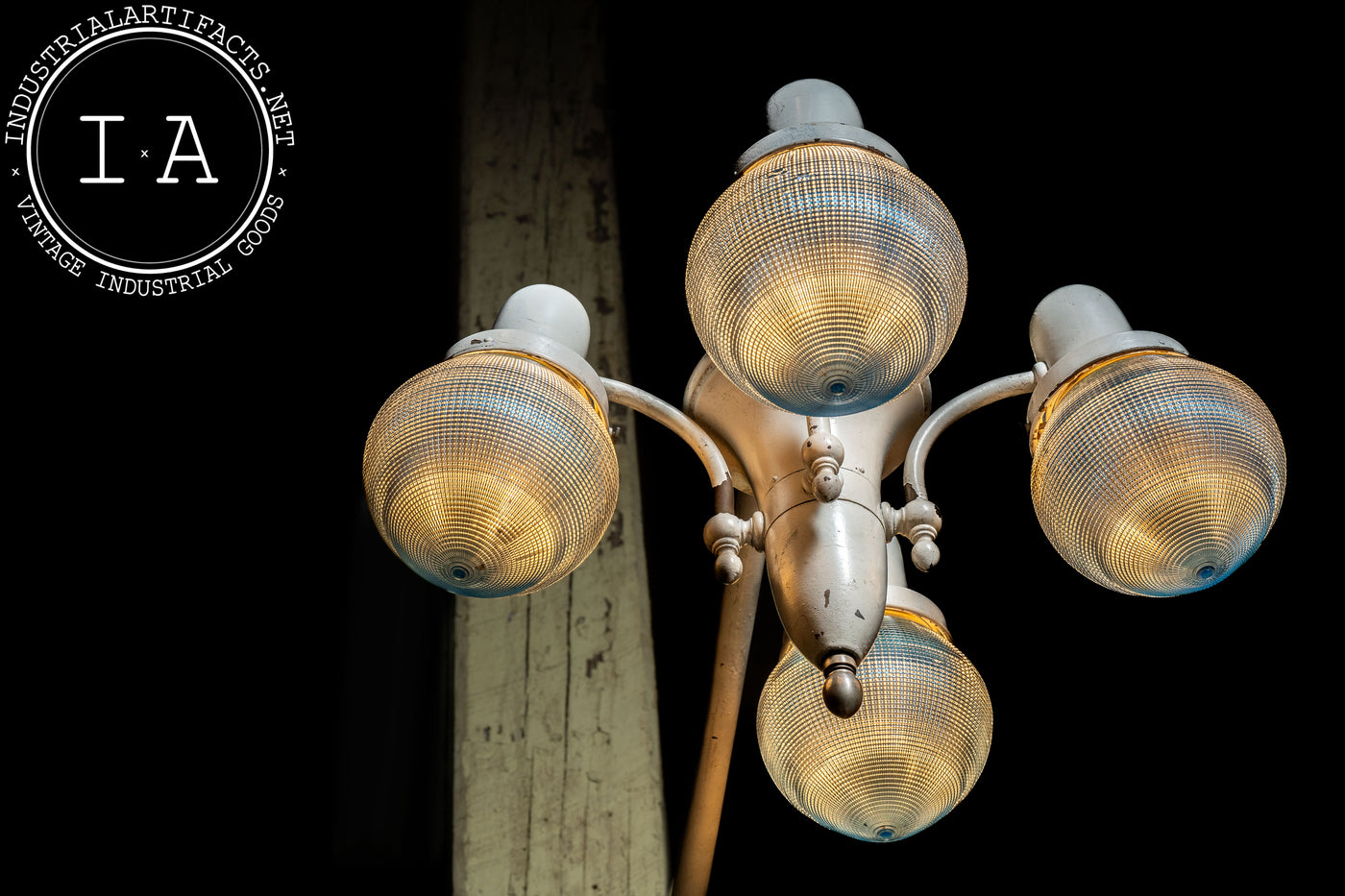 Antique Harry J. Bosworth Dental Lamp With Holophane Shades