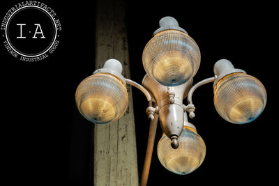 Antique Harry J. Bosworth Dental Lamp With Holophane Shades
