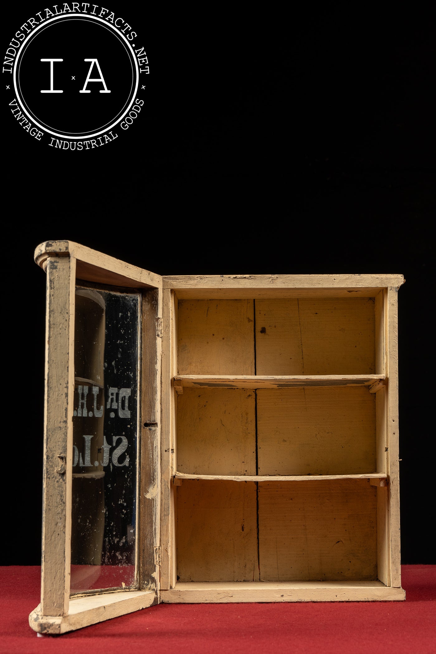 Late 19th Century J.H. McLean Patent Medicine Advertising Cabinet