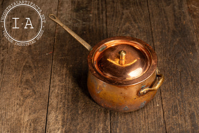 Antique French Copper Saucepan with Lid