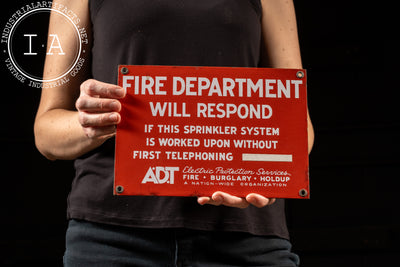 c. 1960s ADT Fire Department Porcelain Sign