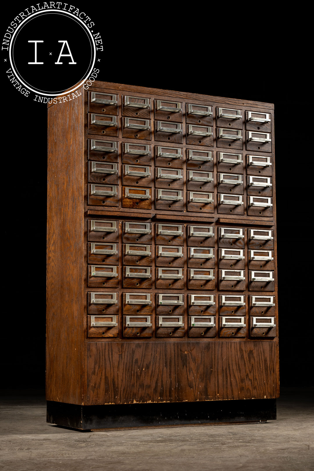 Vintage 60-Drawer Walnut Card Catalog – Industrial Artifacts