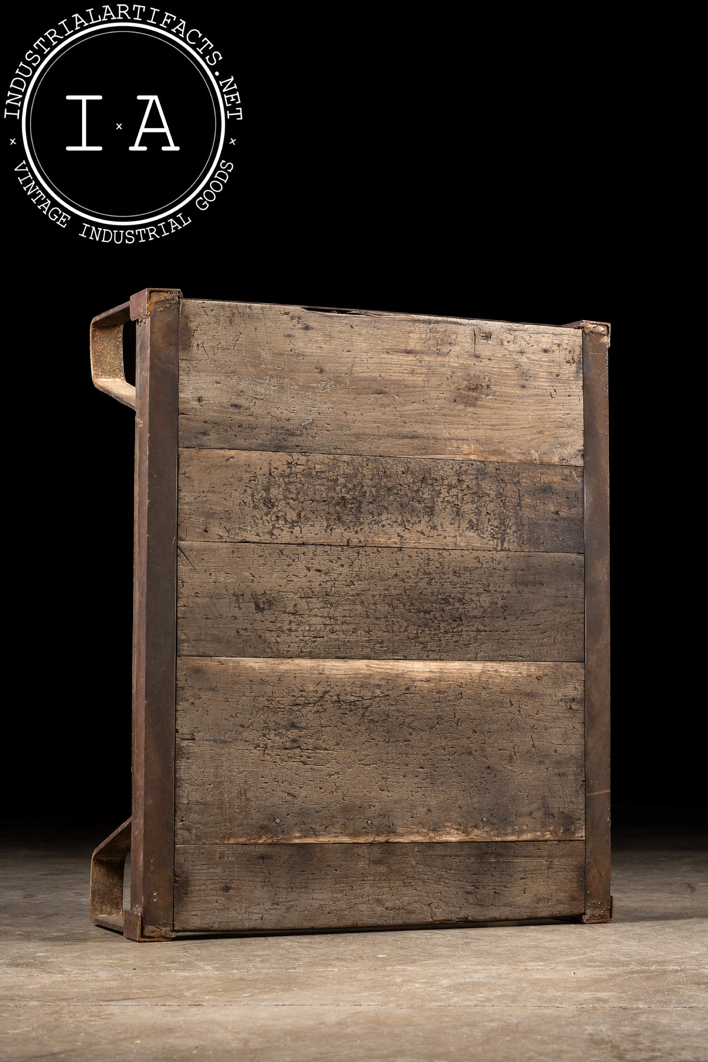Antique Industrial Wood and Cast Iron Pallet Coffee Table