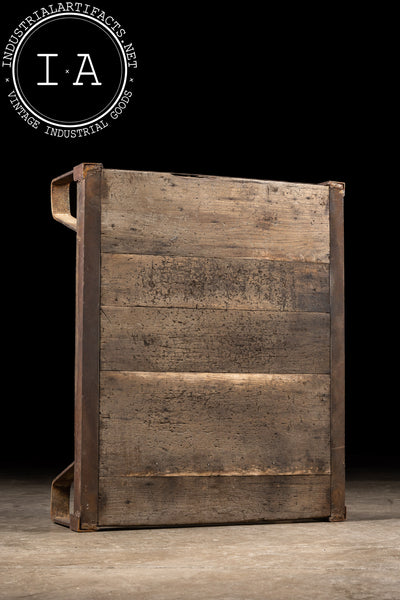 Antique Industrial Wood and Cast Iron Pallet Coffee Table
