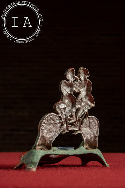 Late 19th Century Cast Iron Tandem Bicycle Couple Inkwell Base