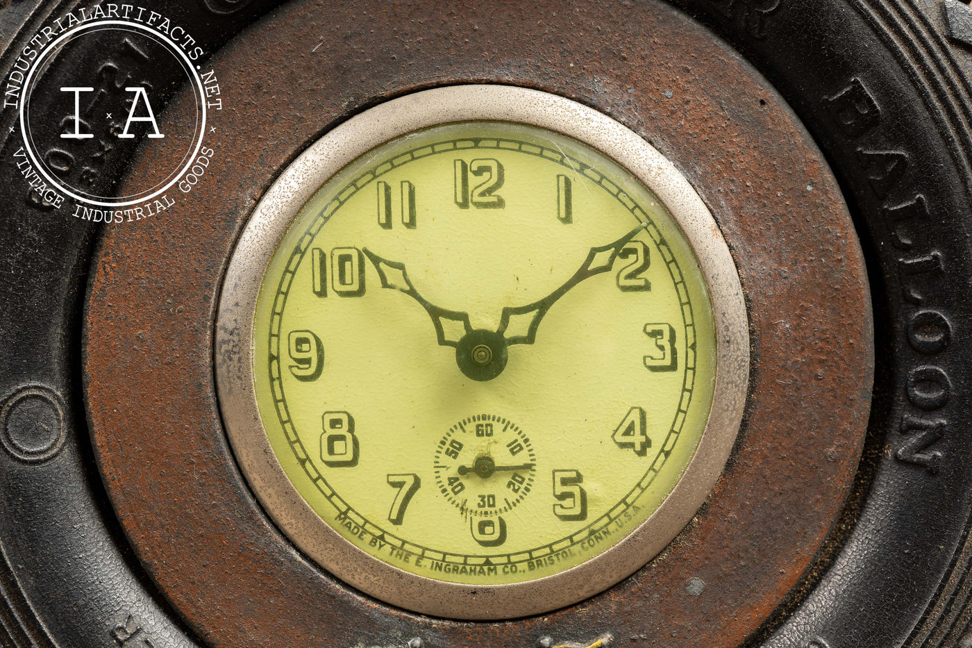 Vintage Goodyear Figural Advertising Clock by Ingraham