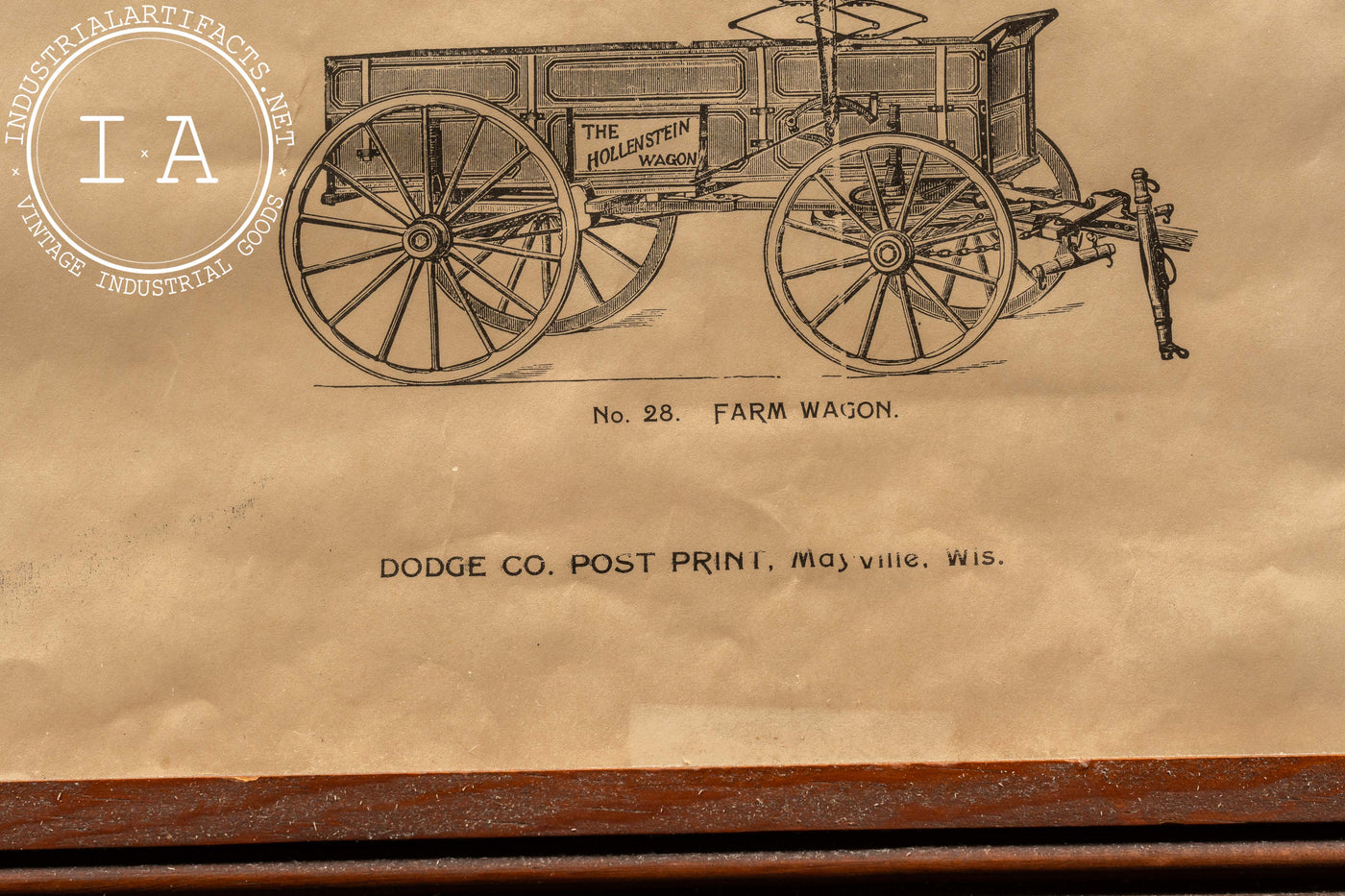 Antique John Hollenstein Carriage Factory Broadside, Framed