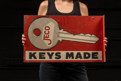 c. 1940s JECO Key Co. Double-Sided Mercantile Sign