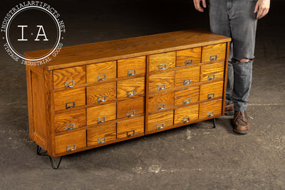 Vintage Oak 24-Drawer Apothecary