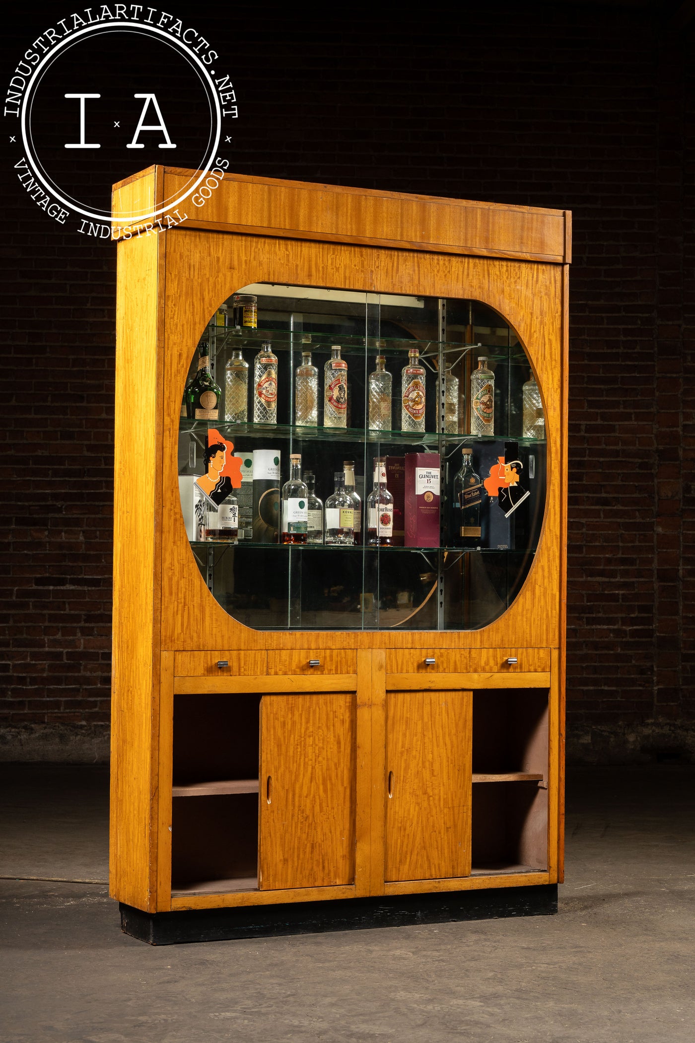 Massive Art Deco Mirrored Display Cabinet