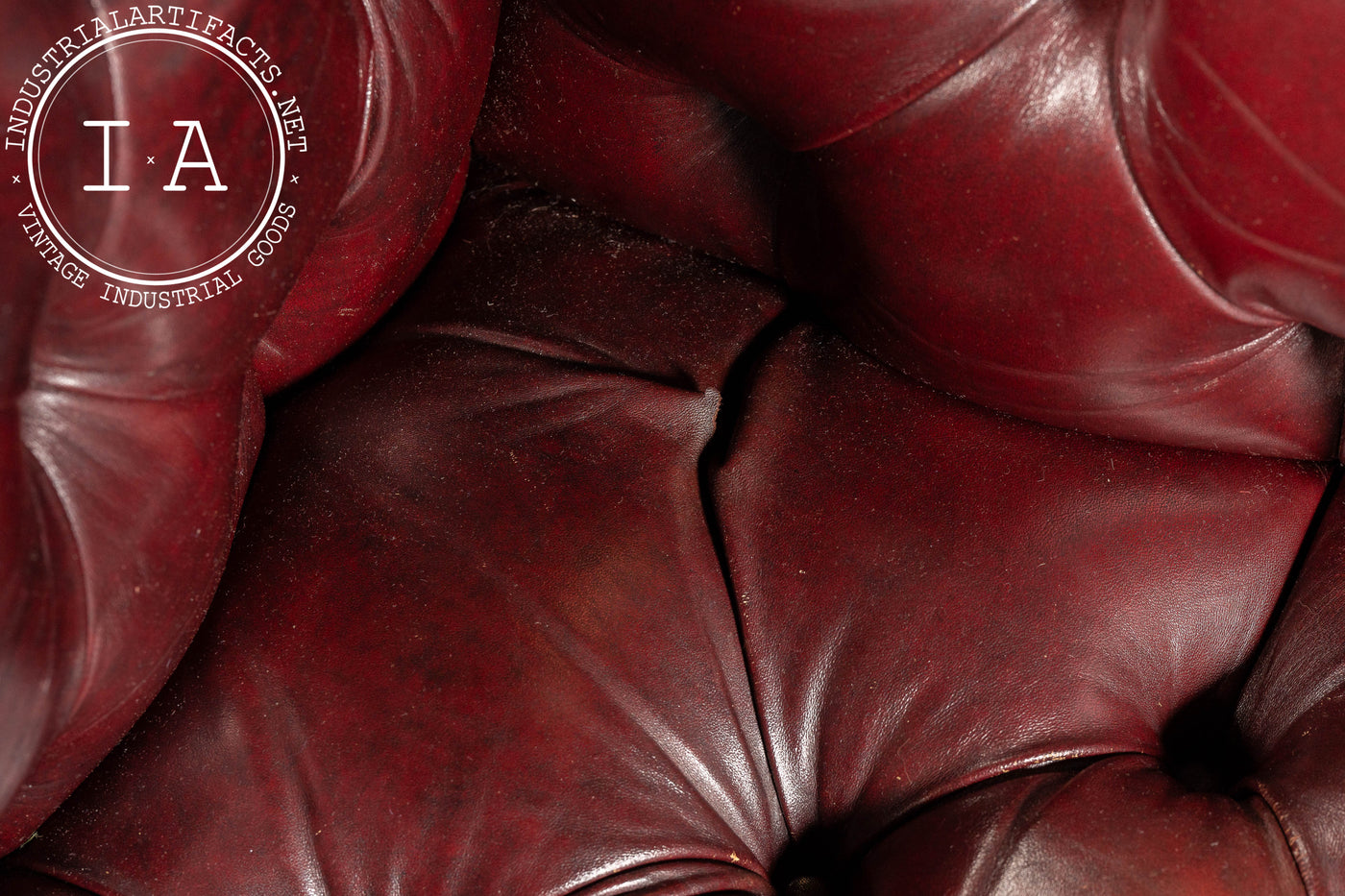 Vintage Tufted Chesterfield Sofa in Burgundy