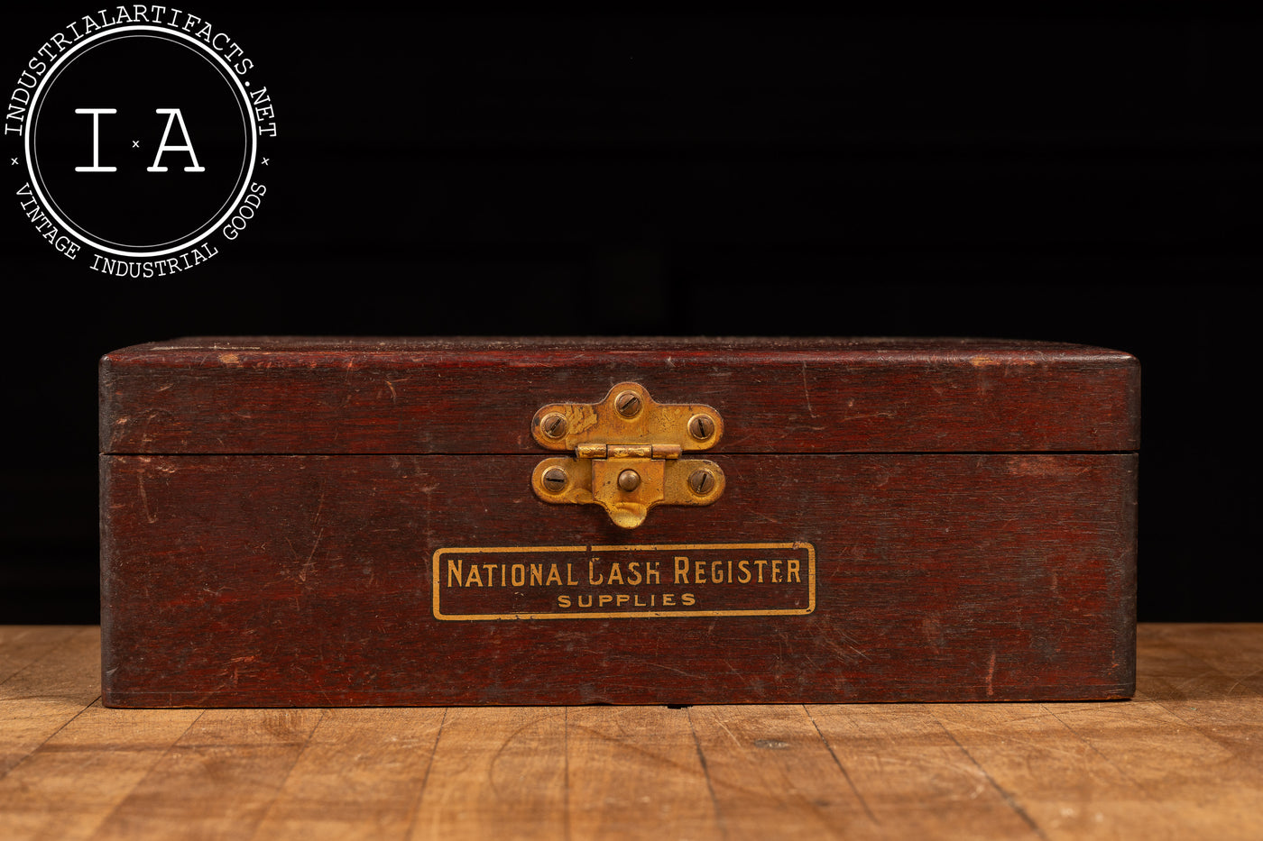 c. 1900 Mahogany National Cash Register Supplies Box