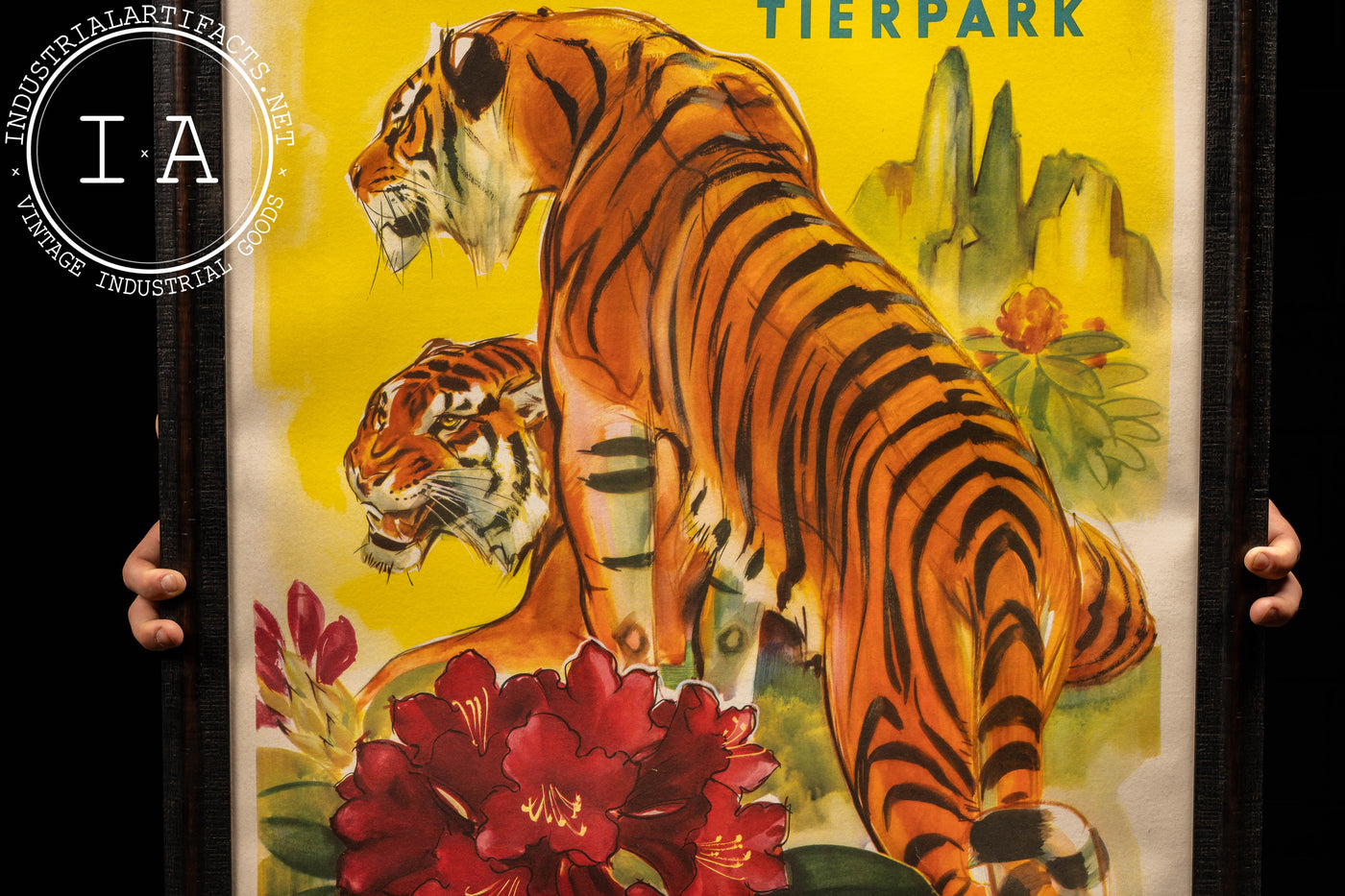 Vintage Tierpark Hagenbeck Litho Linen Print