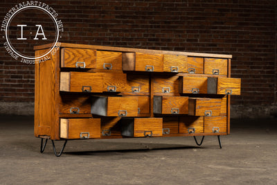 Vintage Oak 24-Drawer Apothecary