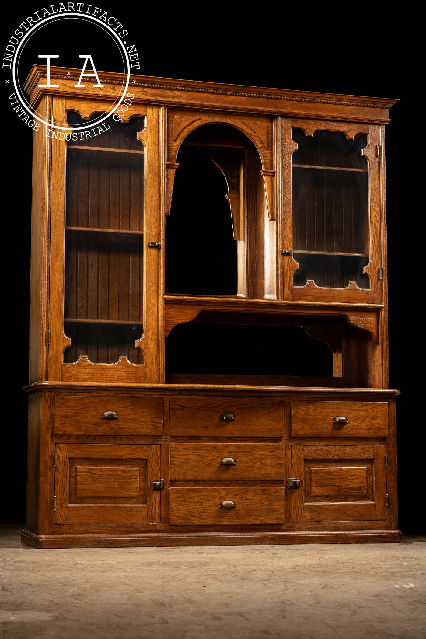 Antique Farmhouse Oak Hutch