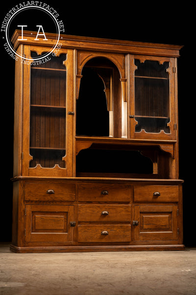 Antique Farmhouse Oak Hutch