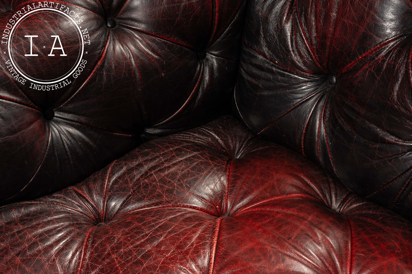 Vintage Oxblood Leather Chaise Lounge