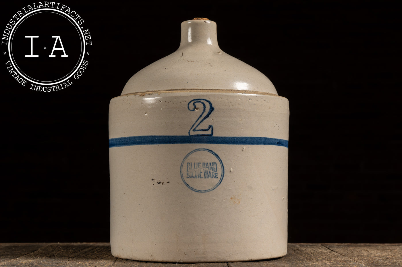 Early 20th Century 2-Gal. Stoneware Crock by Blue Band