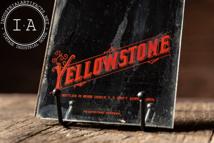非売品　パブミラー　イエローストーン　７年　バーボン　ヴィンテージ　ウイスキー Vintage Yellowstone Bourbon Reverse-Painted Advertising Mirror