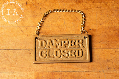 Small Double-Sided Brass Ventilation Damper Sign