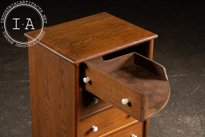 Vintage Oak Six-Drawer Swing-Out Cabinet