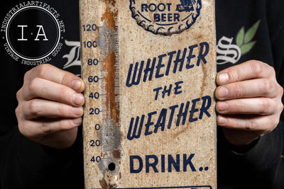 Vintage Old Dutch Root Beer Tin Litho Thermometer Frame