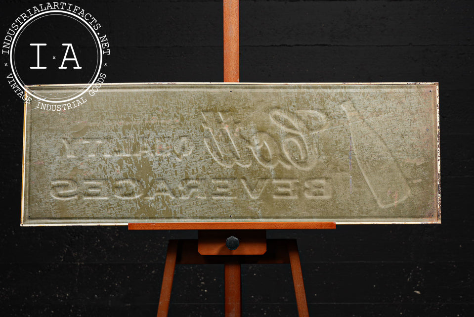 Vintage Cott Quality Beverages Embossed Tin Lithograph Sign