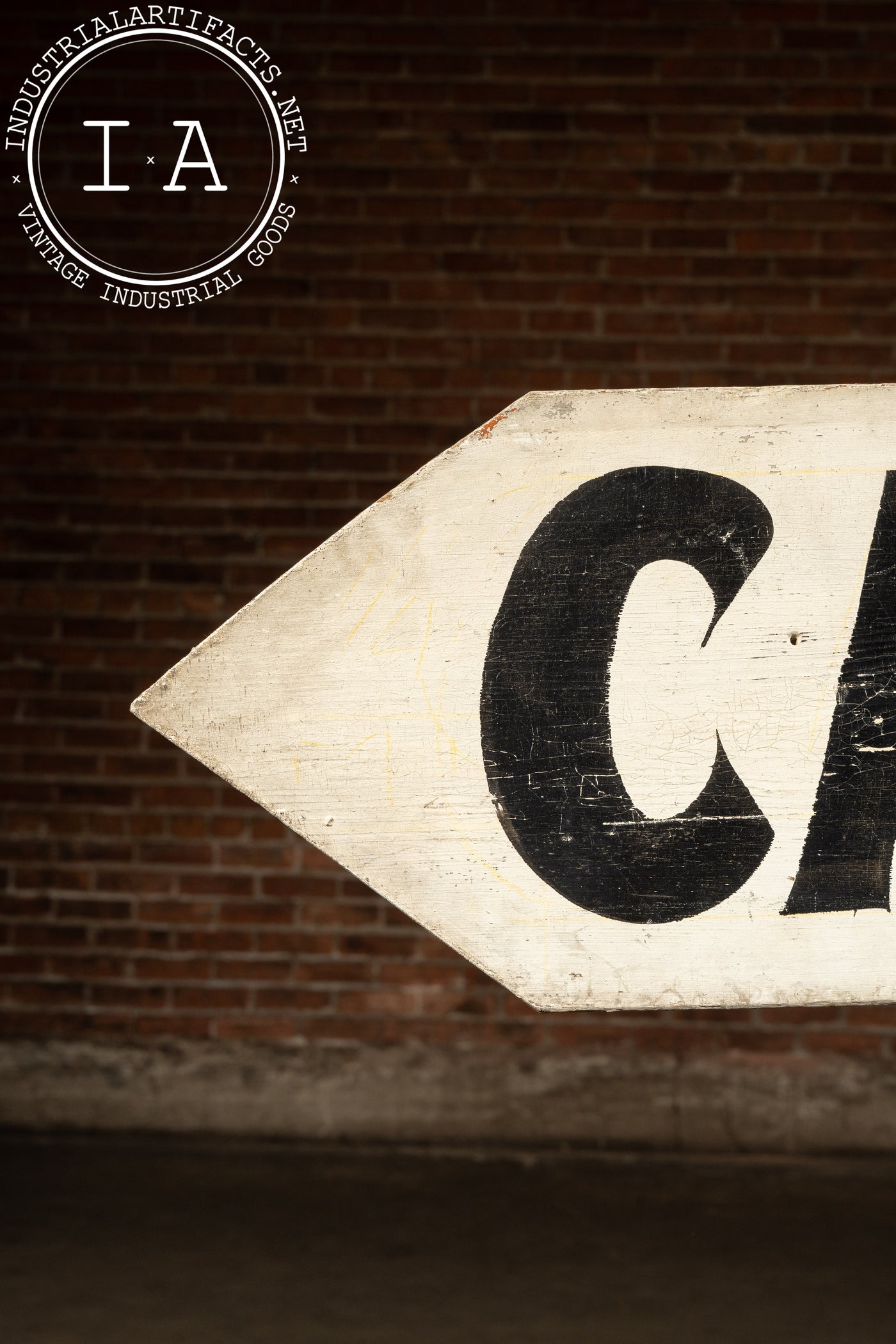 Vintage Painted "Cabins" Roadside Directional Arrow Sign